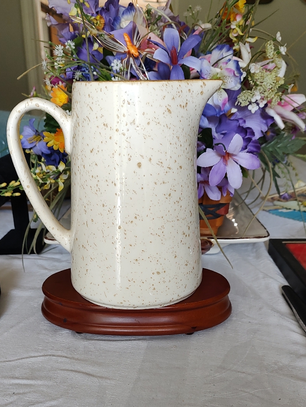 Vietri Viva Earth Speckled Cream Pitcher